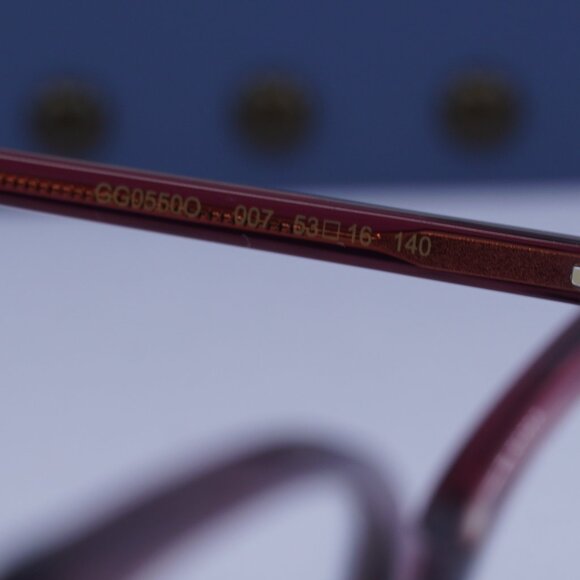 Gucci GG0550O 007 Cat Eye Eyeglasses - Burgundy Gradient 53mm - Picture 7 of 11